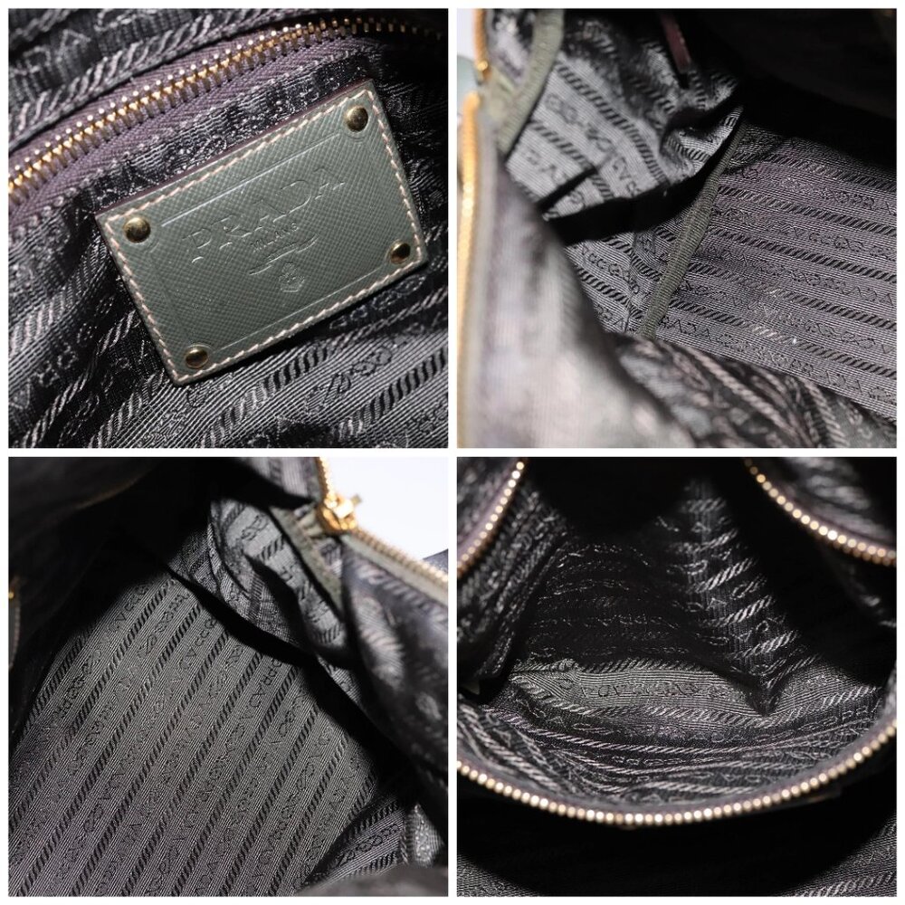 PRADA Boston Bag Nylon Khaki Gold Auth bs21678 - Picture 15 of 16